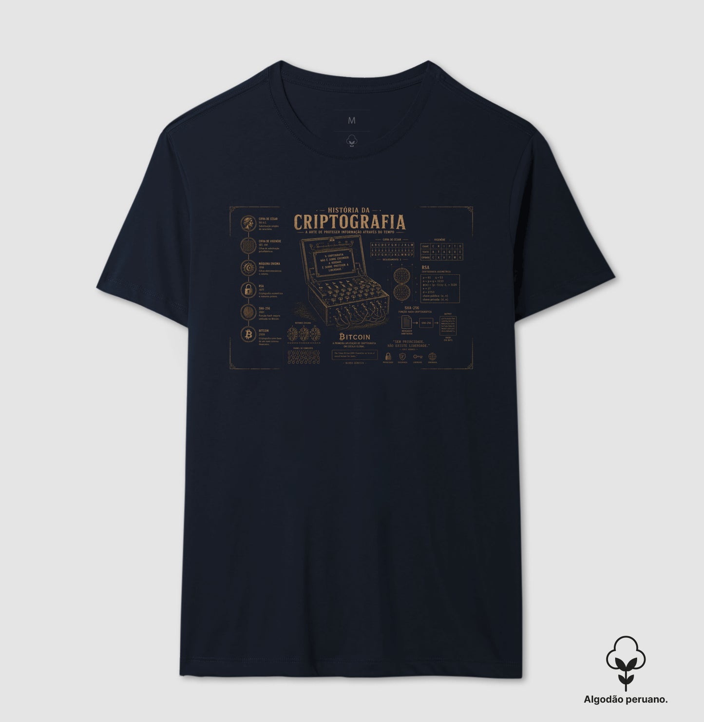 Camiseta Beyond Crypto História da Criptografia