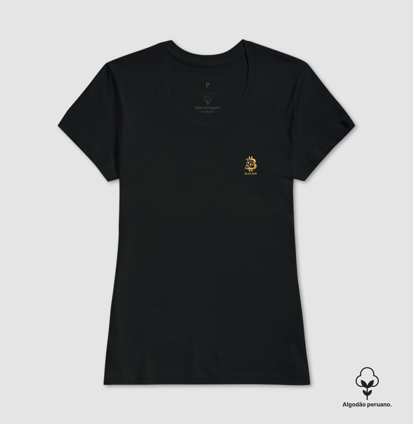 Camiseta Pizza Day Minimalista (simulação de bordado)