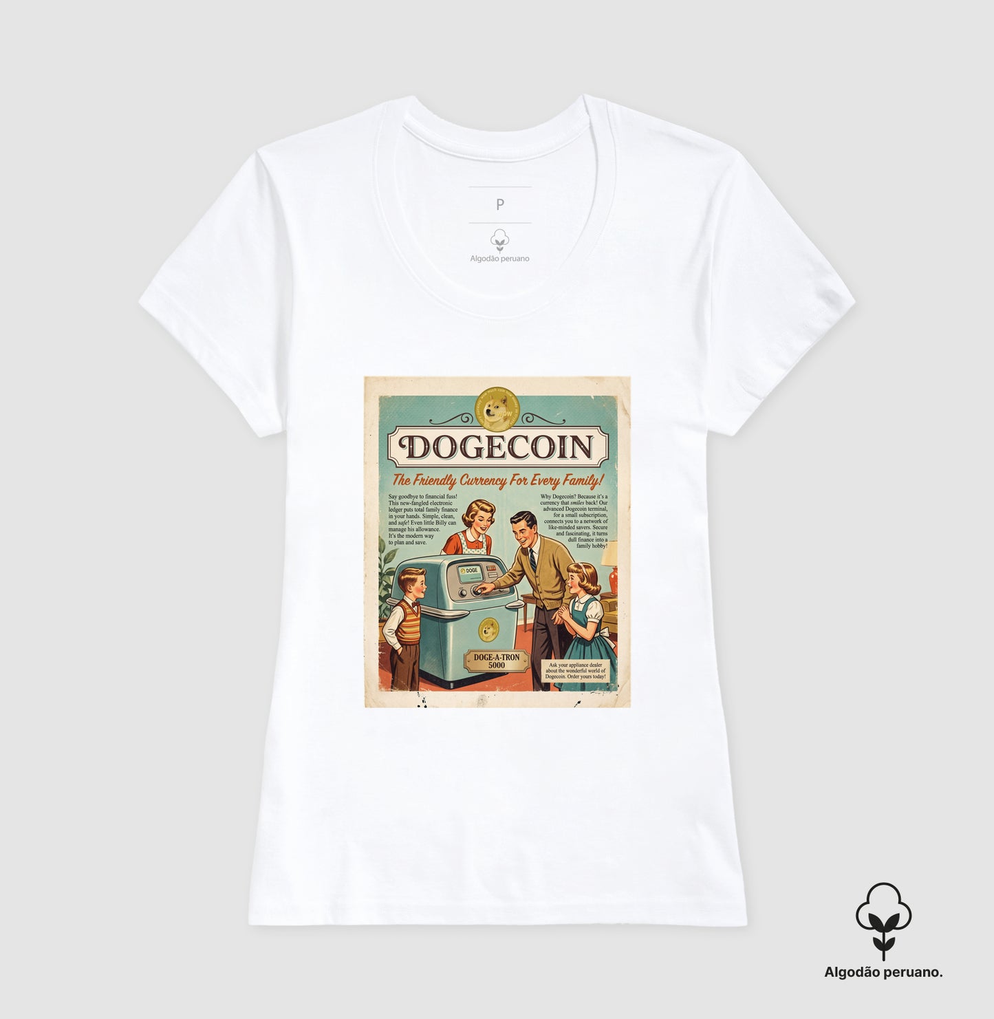 Camiseta Old School Dogecoin