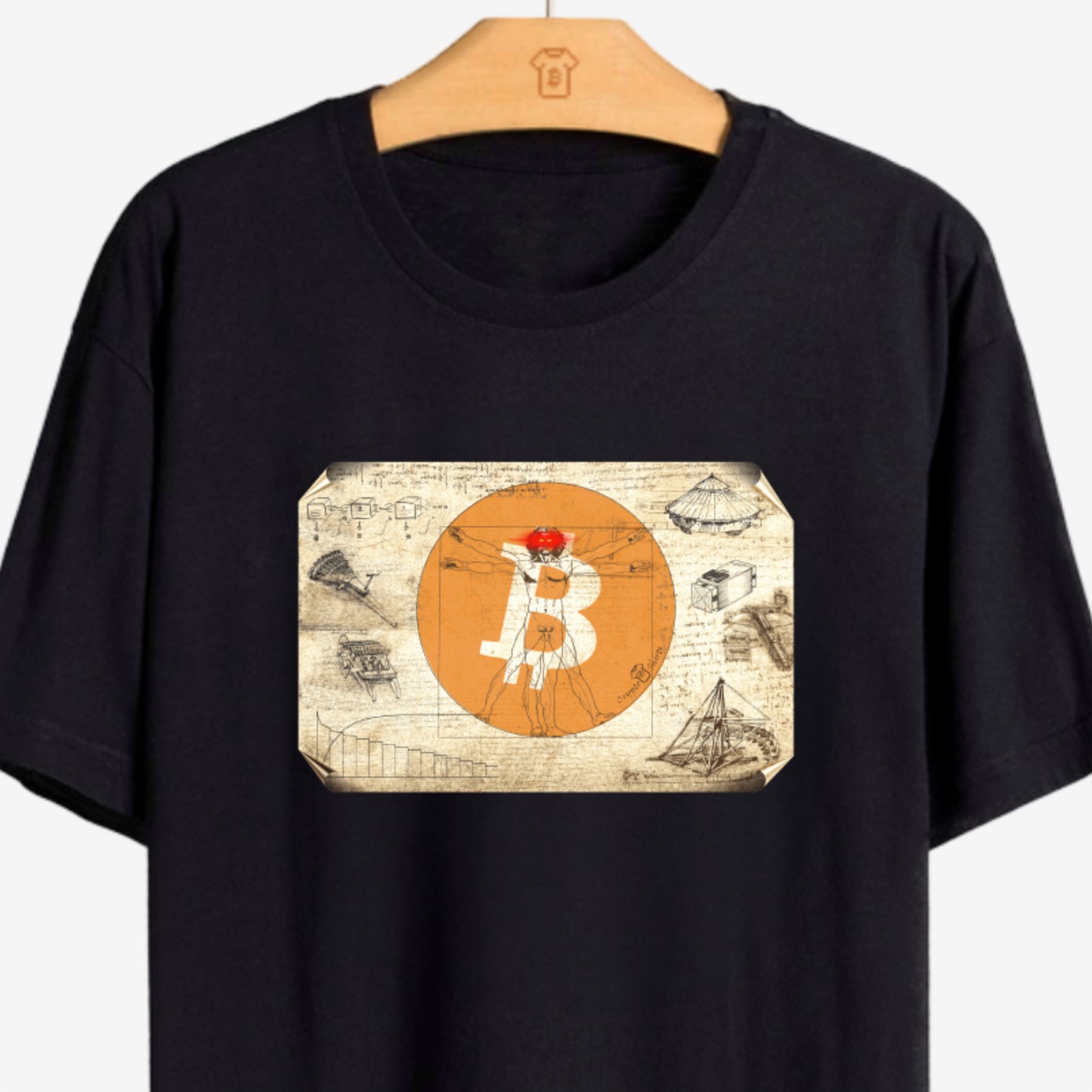 Camiseta CryptoShirts Da Vinci Laser Eyes - PIMA