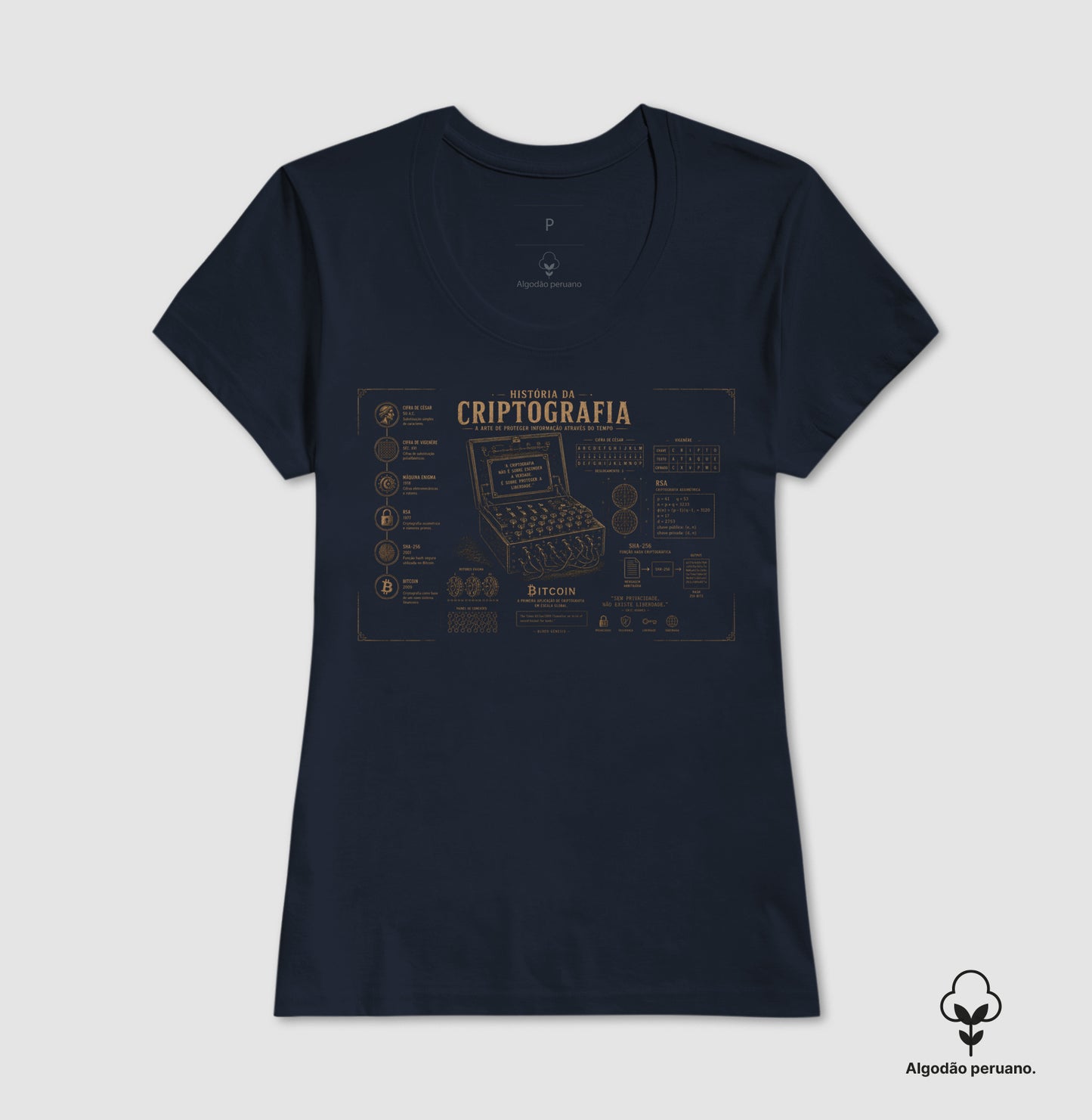 Camiseta Beyond Crypto História da Criptografia