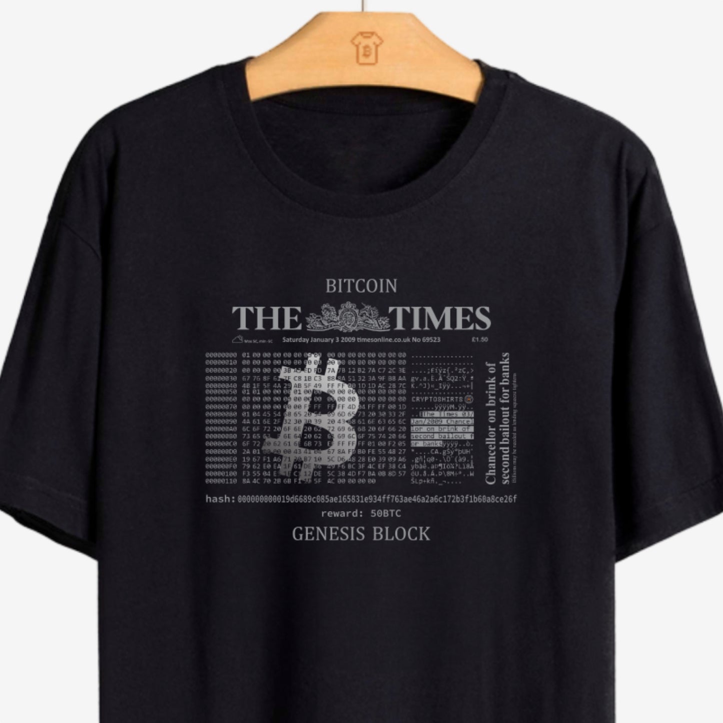 Camiseta CryptoShirts Genesis Block - PIMA