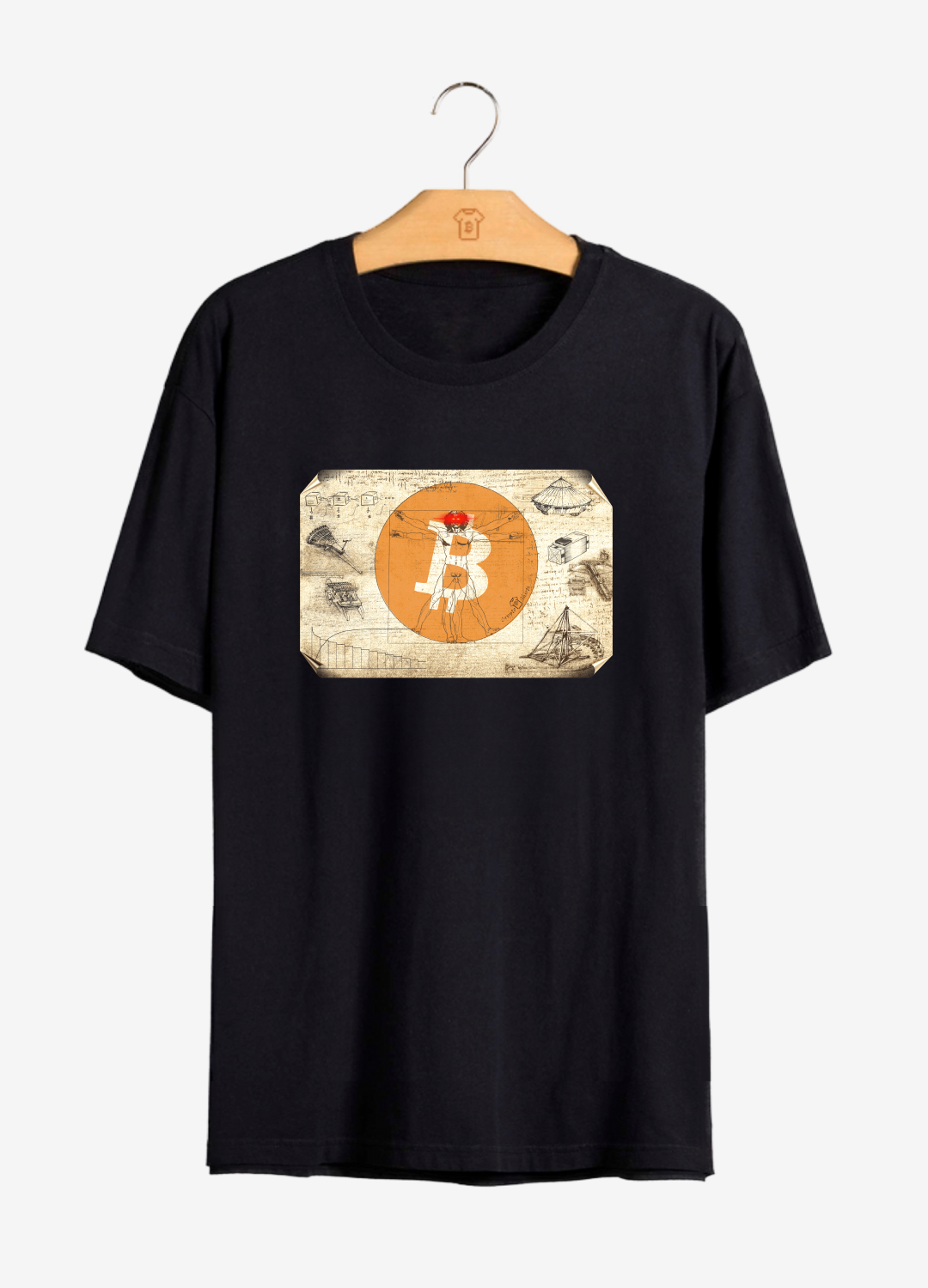 Camiseta CryptoShirts Da Vinci Laser Eyes - PIMA