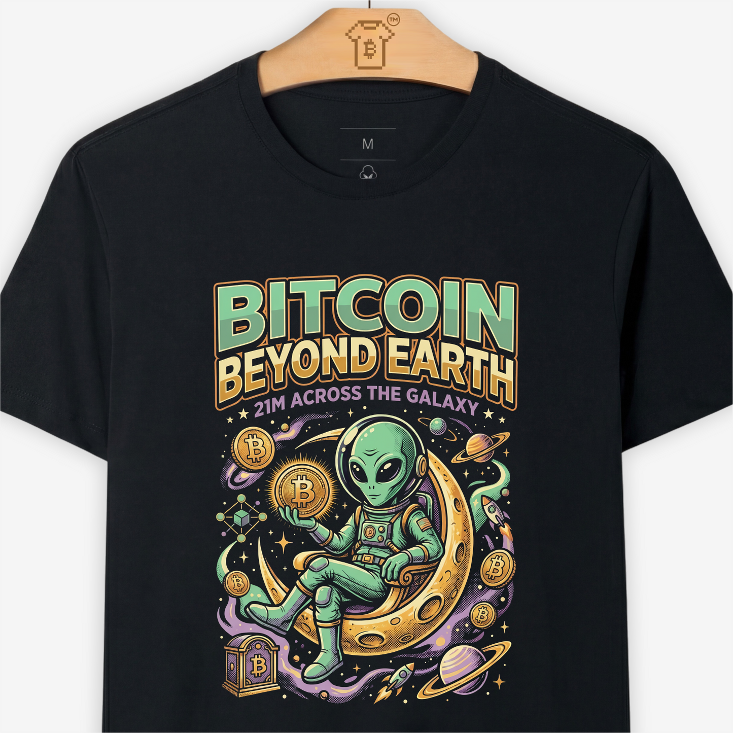 Camiseta Intergalactic Money - Bitcoin Beyond Earth