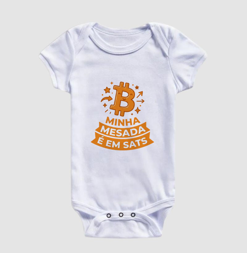 Body Infantil CryptoShirts Minha Mesada é em Sats 1