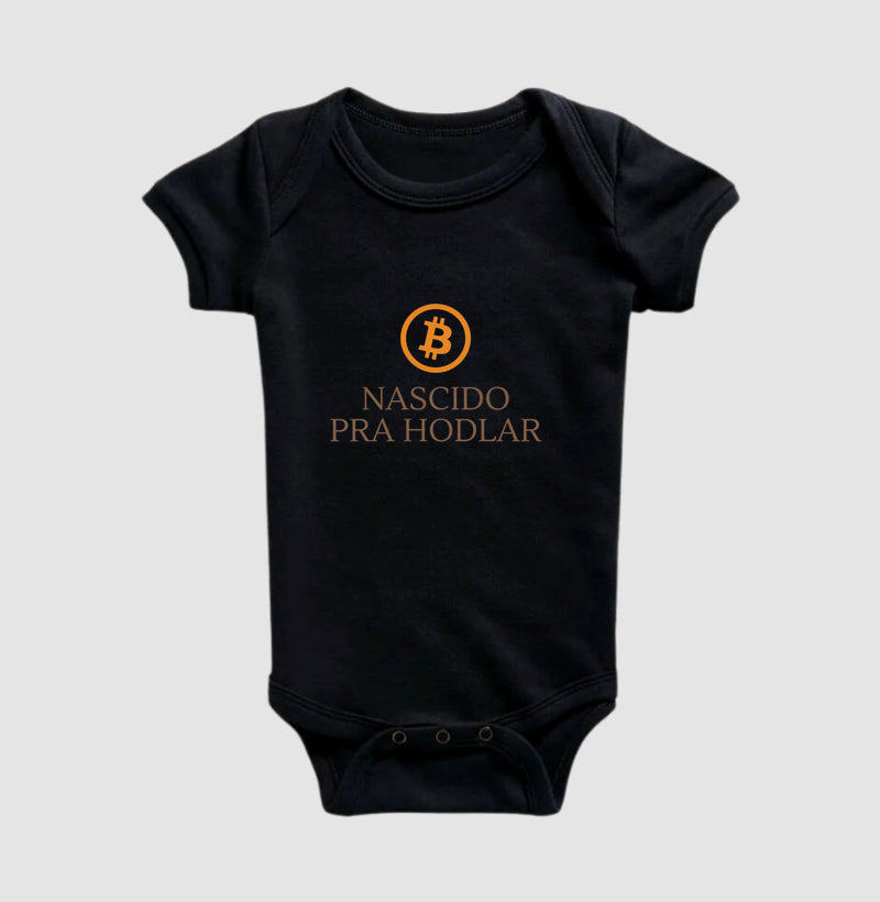 Body Infantil CryptoShirts Nascido para Hodlar