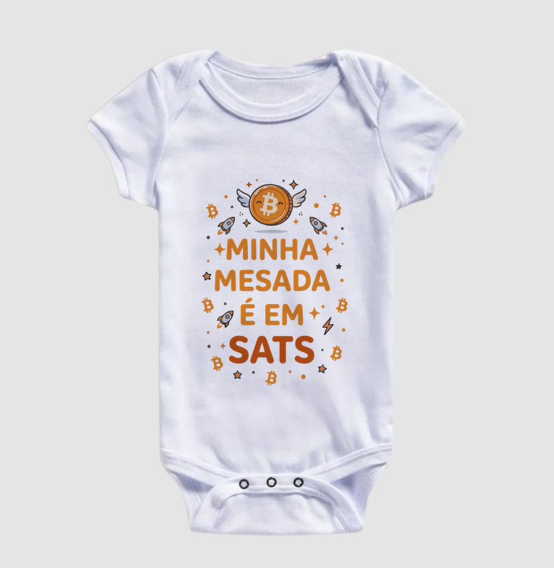 Body Infantil CryptoShirts Minha Mesada é em Sats 2