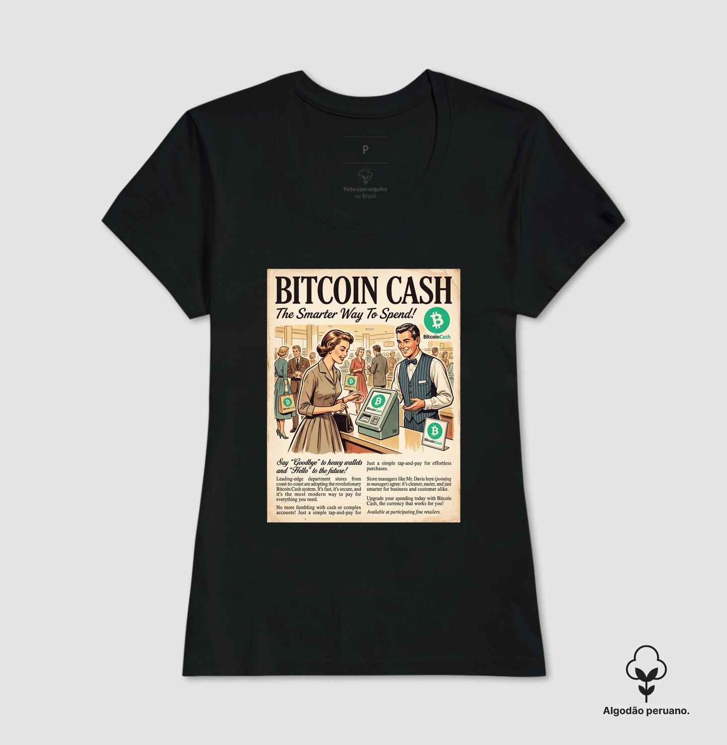Camiseta Old School Bitcoin Cash