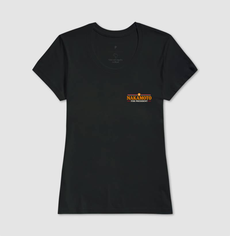 Camiseta CryptoShirts Satoshi President Of Blockchain Minimalista — 100% Algodão