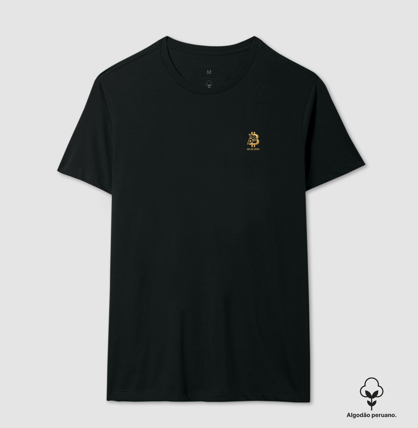 Camiseta Pizza Day Minimalista (simulação de bordado)
