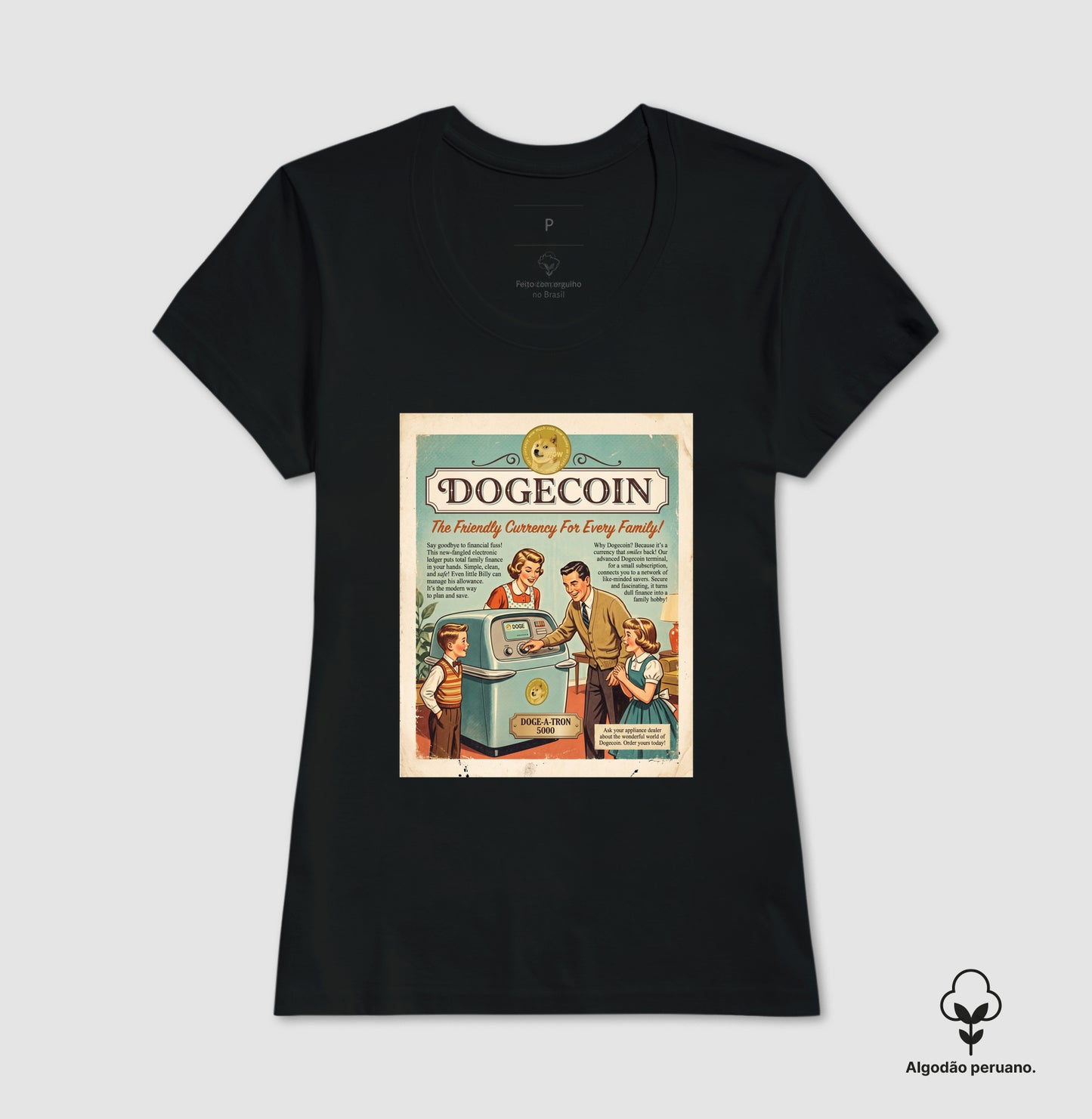 Camiseta Old School Dogecoin