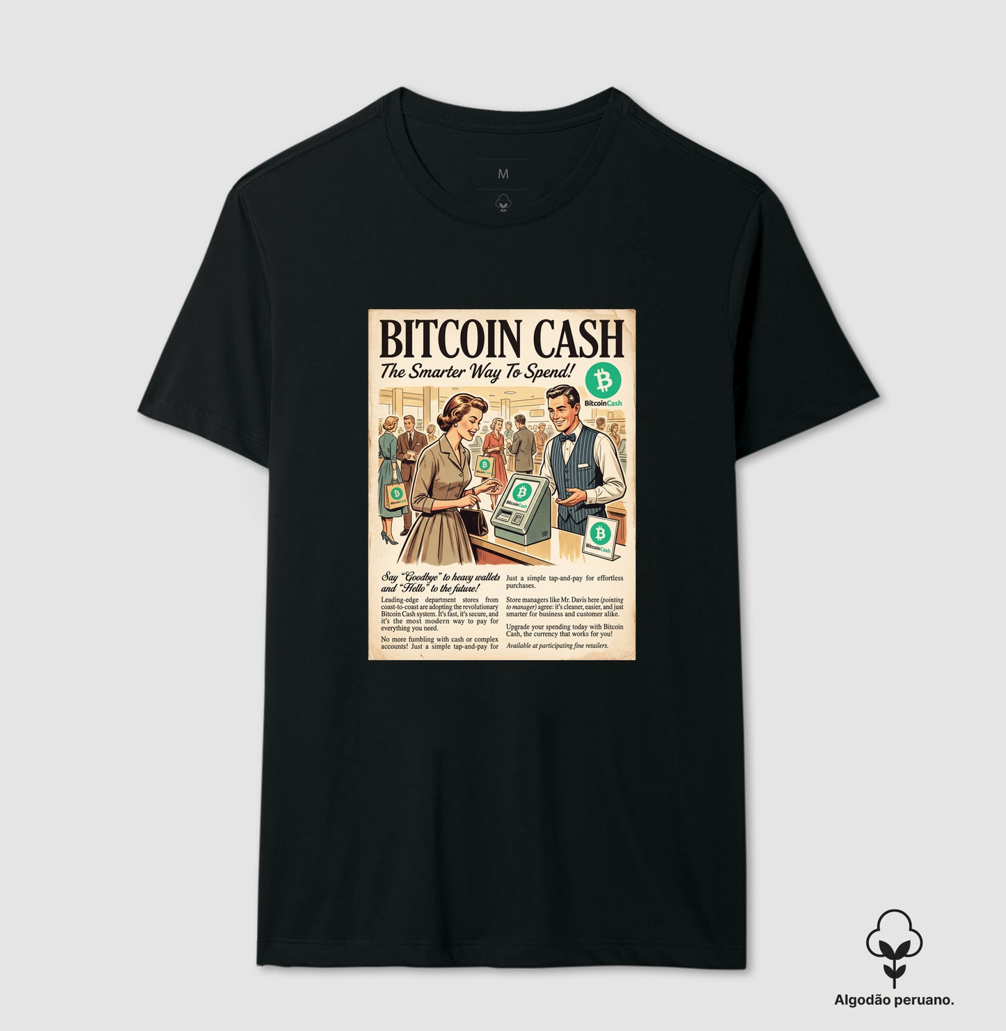 Camiseta Old School Bitcoin Cash