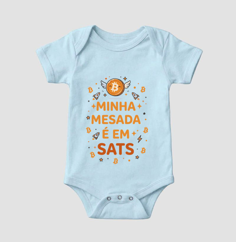 Body Infantil CryptoShirts Minha Mesada é em Sats 2