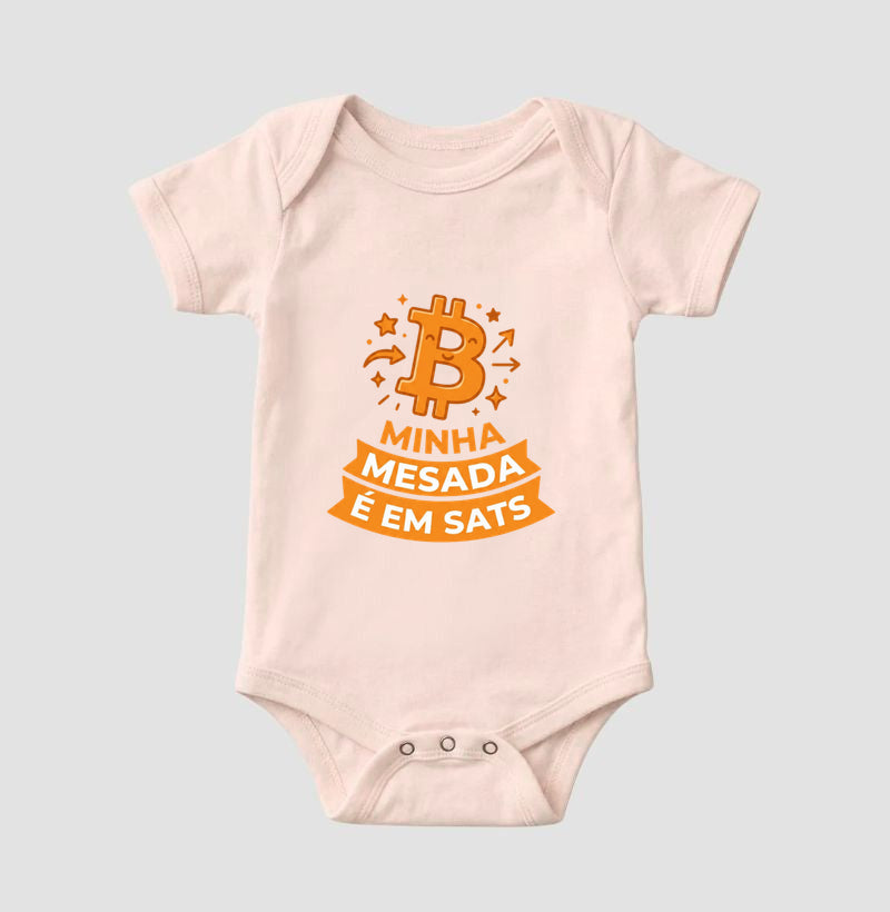 Body Infantil CryptoShirts Minha Mesada é em Sats 1