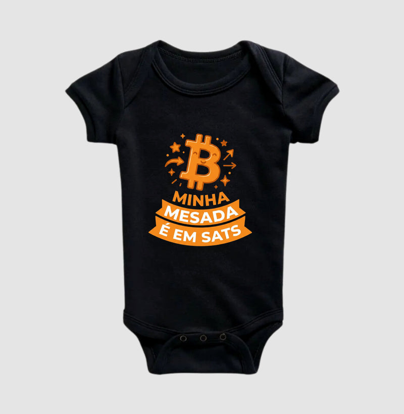 Body Infantil CryptoShirts Minha Mesada é em Sats 1
