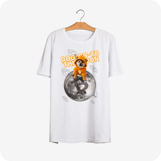 Camiseta DOG GO TO THE MOON Branca - PIMA