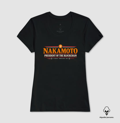 Camiseta CryptoShirts Satoshi President Of Blockchain — Algodão Peruano