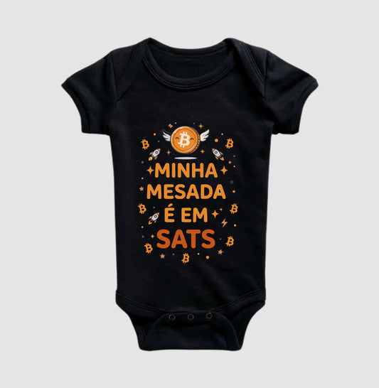 Body Infantil CryptoShirts Minha Mesada é em Sats 2