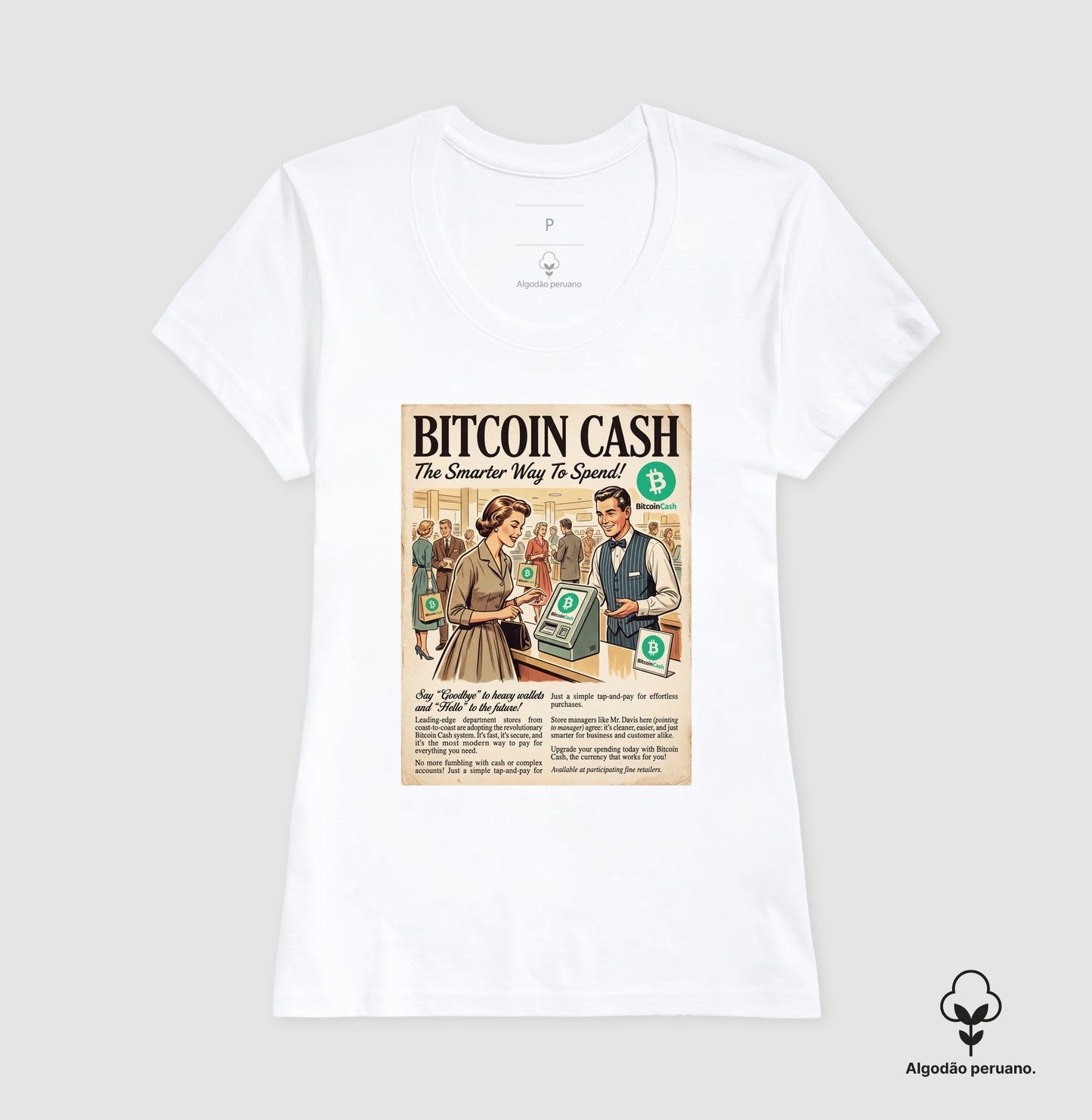 Camiseta Old School Bitcoin Cash