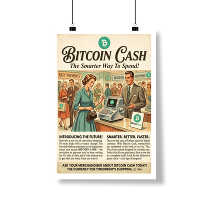 Poster Crypto Old School Bitcoin Cash