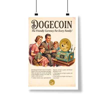 Poster Crypto Old School Dogecoin