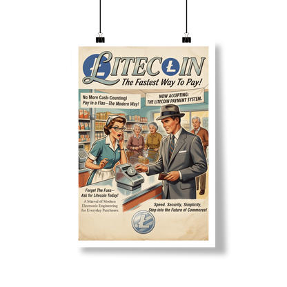 Poster Crypto Old School Litecoin