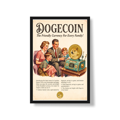 Poster Crypto Old School Dogecoin