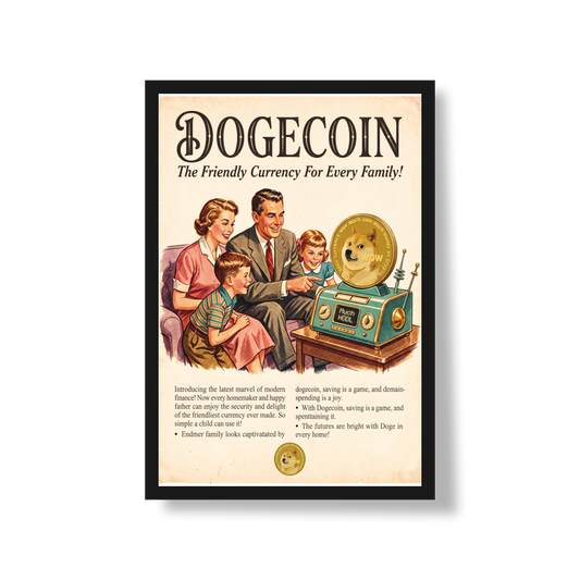 Poster Crypto Old School Dogecoin