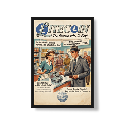 Poster Crypto Old School Litecoin