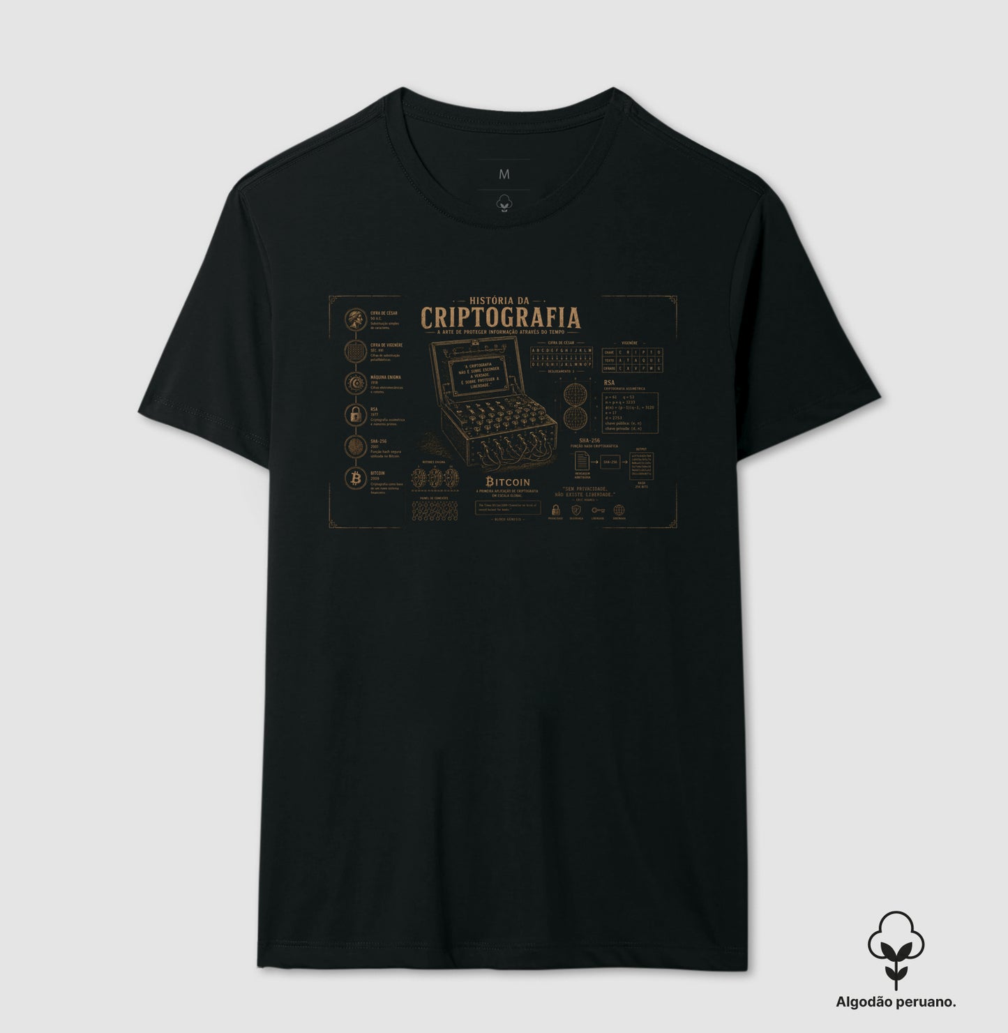 Camiseta Beyond Crypto História da Criptografia