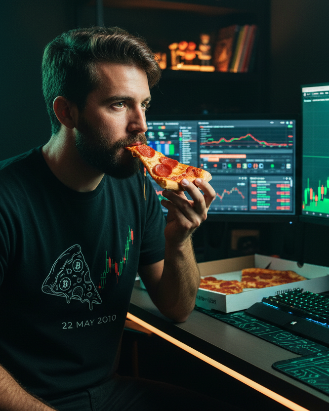 Camiseta Pizza Day Candles - Hyperrealistic