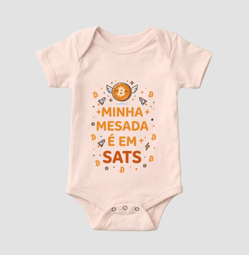 Body Infantil CryptoShirts Minha Mesada é em Sats 2