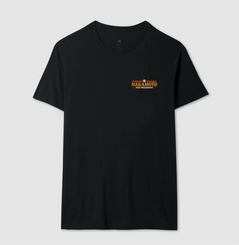 Camiseta CryptoShirts Satoshi President Of Blockchain Minimalista — 100% Algodão