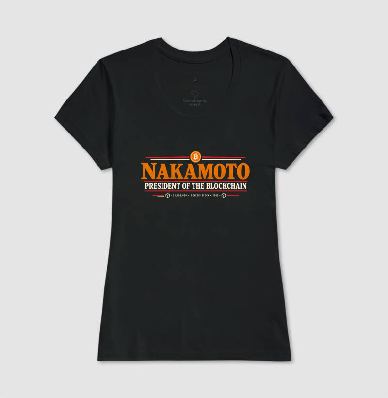 Camiseta CryptoShirts Satoshi President Of Blockchain — 100% Algodão