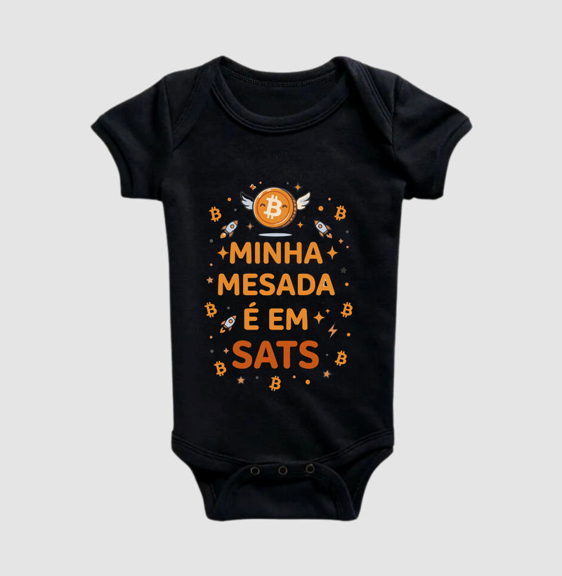 Body Infantil CryptoShirts Minha Mesada é em Sats 2