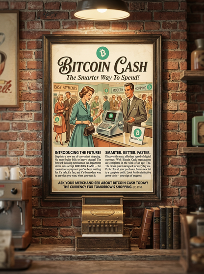 Poster Crypto Old School Bitcoin Cash