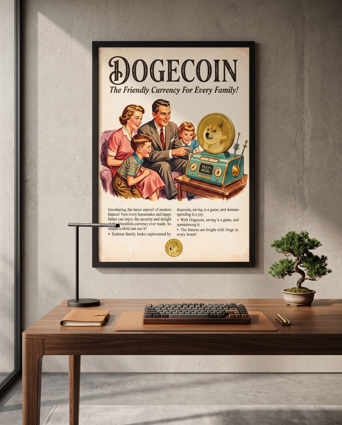 Poster Crypto Old School Dogecoin