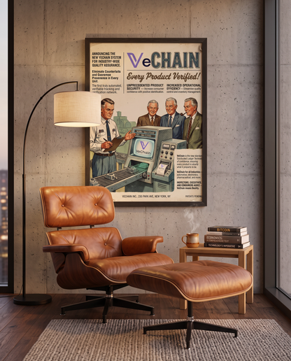 Poster Crypto Old School VeChain
