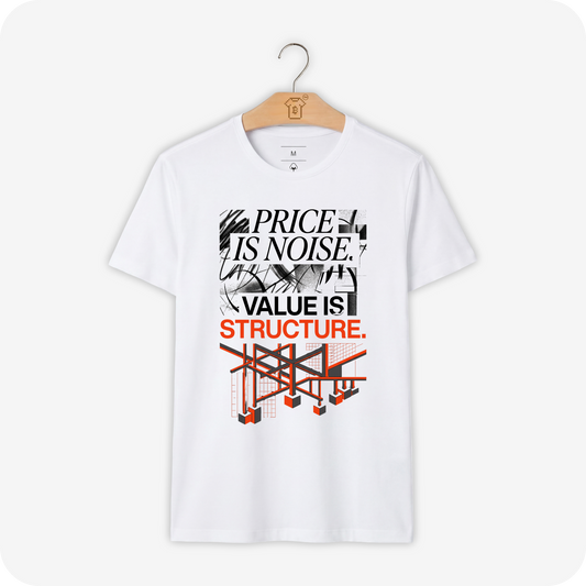 Camiseta Alg. Peruano WeSearch Price Is Noise. Value Is Structure.