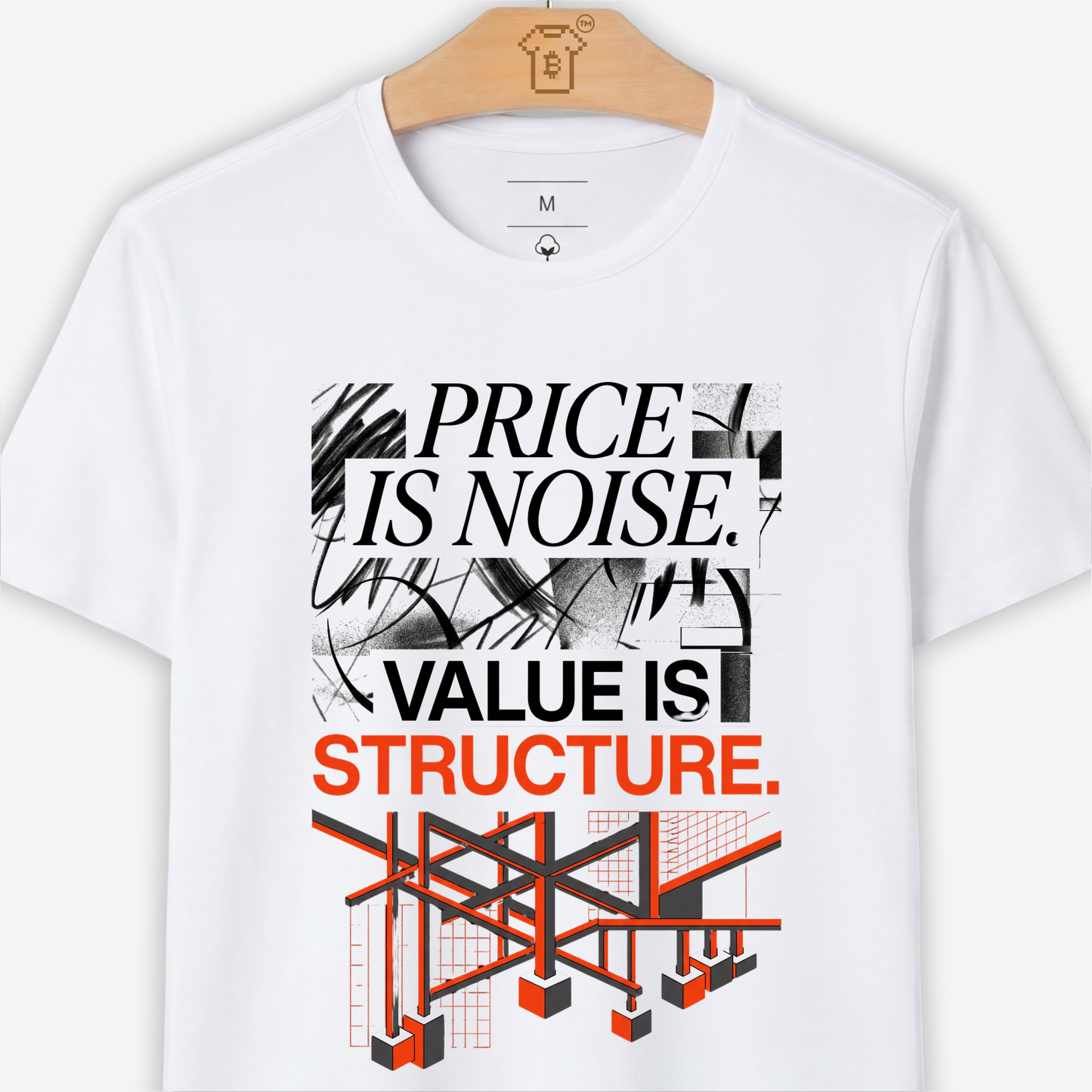 Camiseta WeSearch Price Is Noise. Value Is Structure.