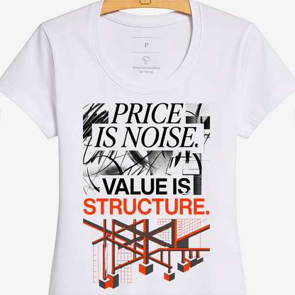 Camiseta Alg. Peruano WeSearch Price Is Noise. Value Is Structure.