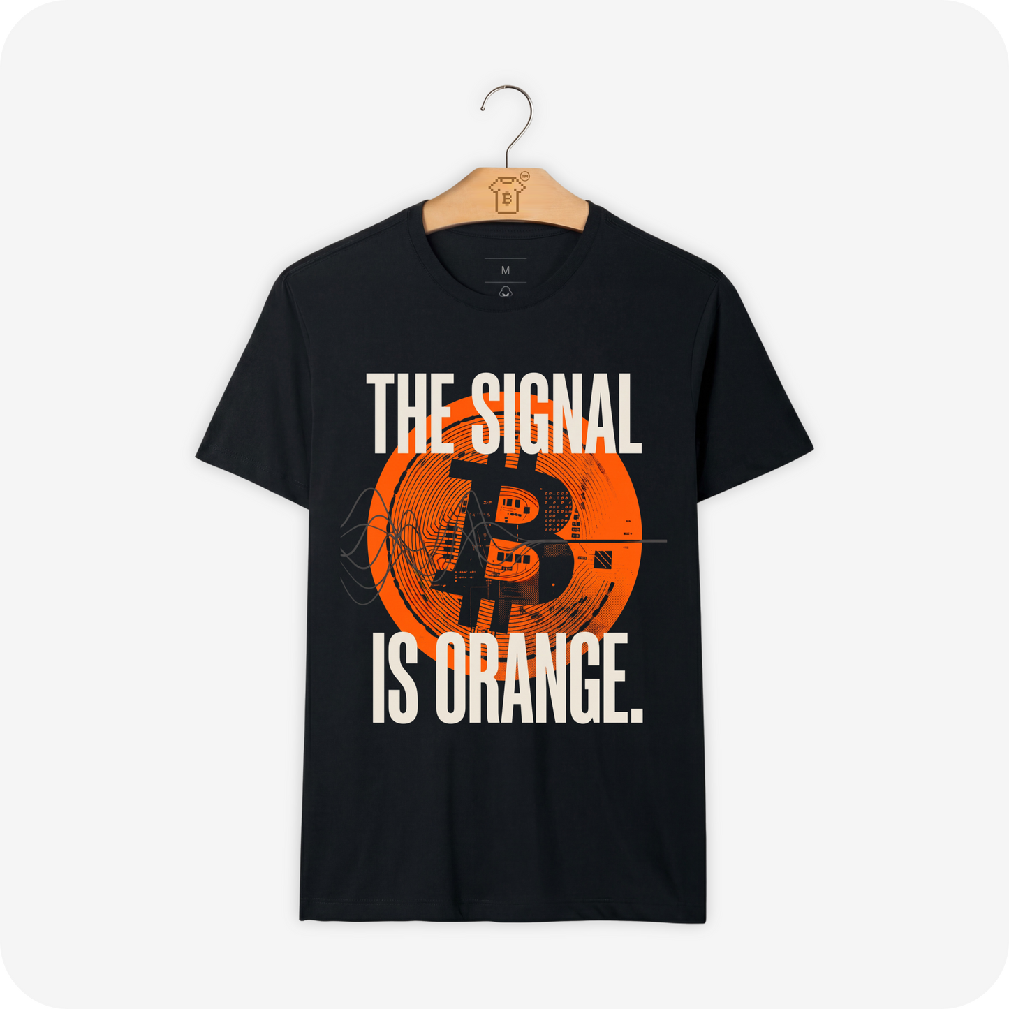 Camiseta Alg. Peruano WeSearch The Signal Is Orange (símbolo ₿ circuito)