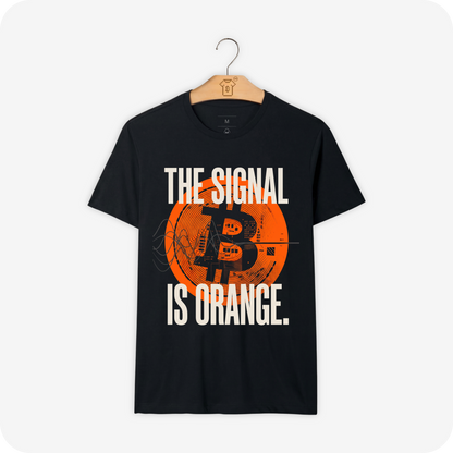 Camiseta Alg. Peruano WeSearch The Signal Is Orange (símbolo ₿ circuito)