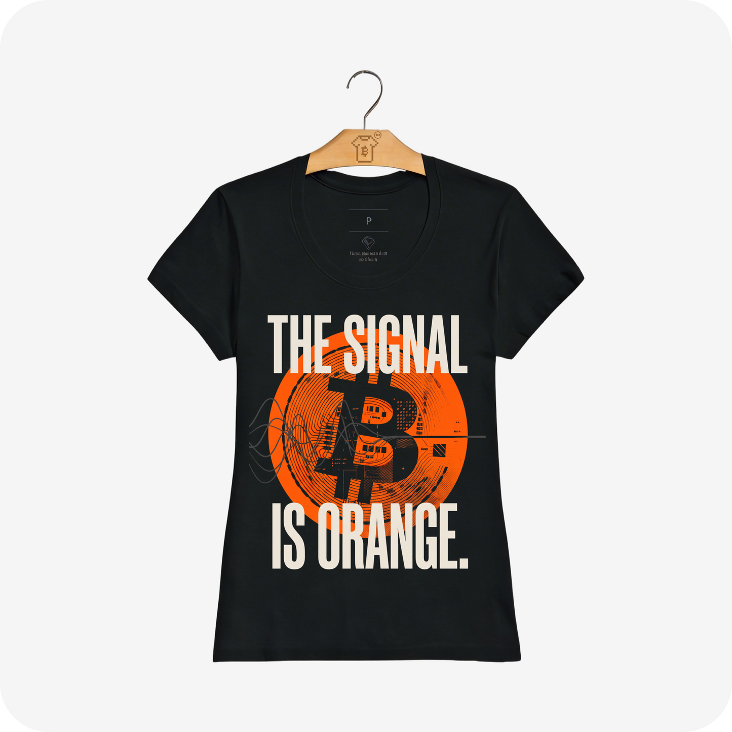 Camiseta Alg. Peruano WeSearch The Signal Is Orange (símbolo ₿ circuito)