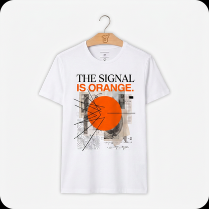 Camiseta Alg. Peruano WeSearch The Signal Is Orange." (nota de dólar)