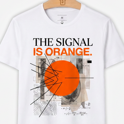 Camiseta WeSearch The Signal Is Orange." (nota de dólar)