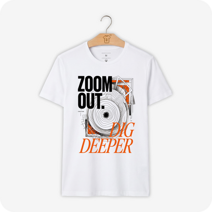 Camiseta WeSearch Zoom Out. Dig Deeper